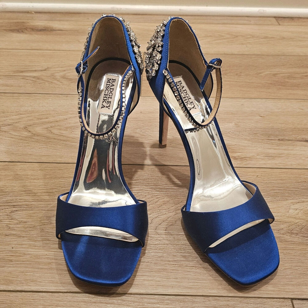NWOT Badgley Mischka Womens Harbor Mary Jane Pump Blue Satin Size 11